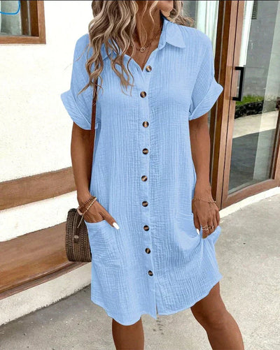 Renata™ - Oversized Polo Kjole i vævet stof