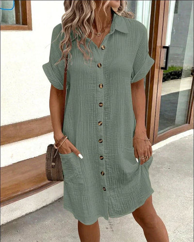 Renata™ - Oversized Polo Kjole i vævet stof