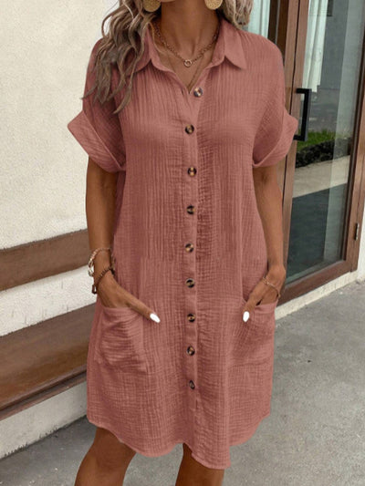 Renata™ - Oversized Polo Kjole i vævet stof