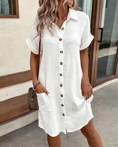 Renata™ - Oversized Polo Kjole i vævet stof