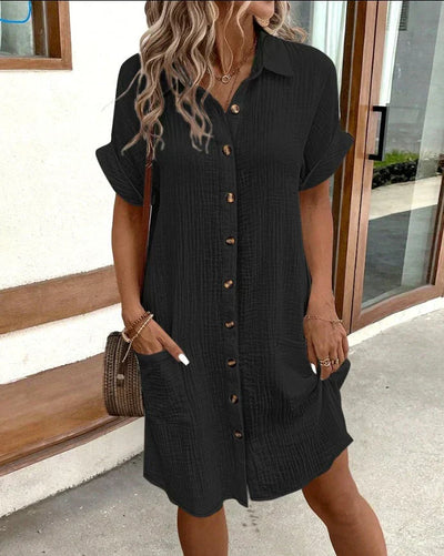 Renata™ - Oversized Polo Kjole i vævet stof