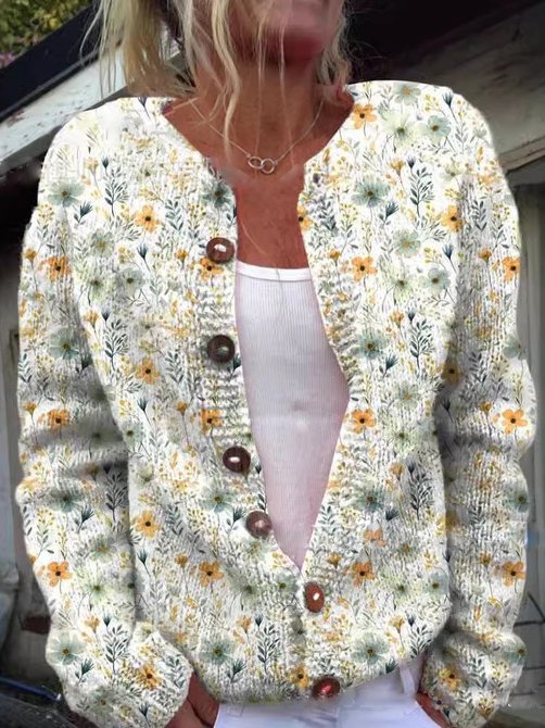 ALINA I MODEBEVIDST BLOMSTRET CARDIGAN