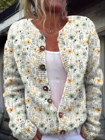 ALINA I MODEBEVIDST BLOMSTRET CARDIGAN