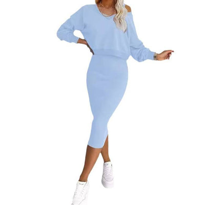 Andrine - Lækkert sweatshirt- og kjole-sæt
