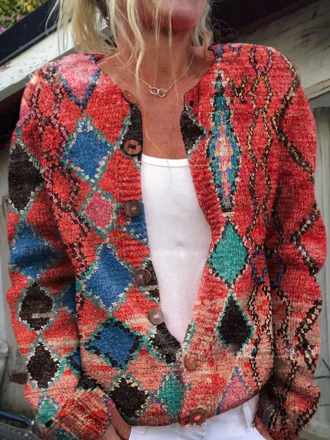 ALINA I MODEBEVIDST BLOMSTRET CARDIGAN
