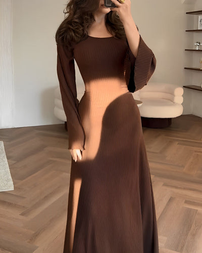 Gabriella - Lang elegant strikkjole