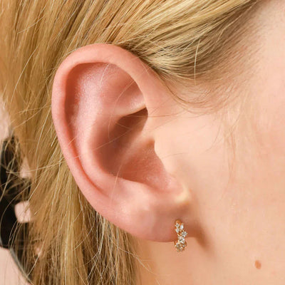 Kristall Cluster Huggies | Guld 18k