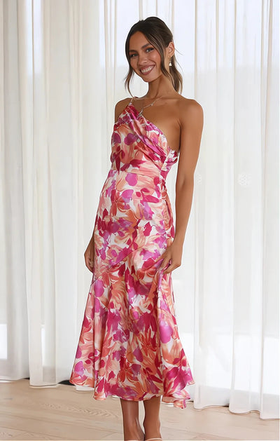 Diane | Blomsterkjole i satin