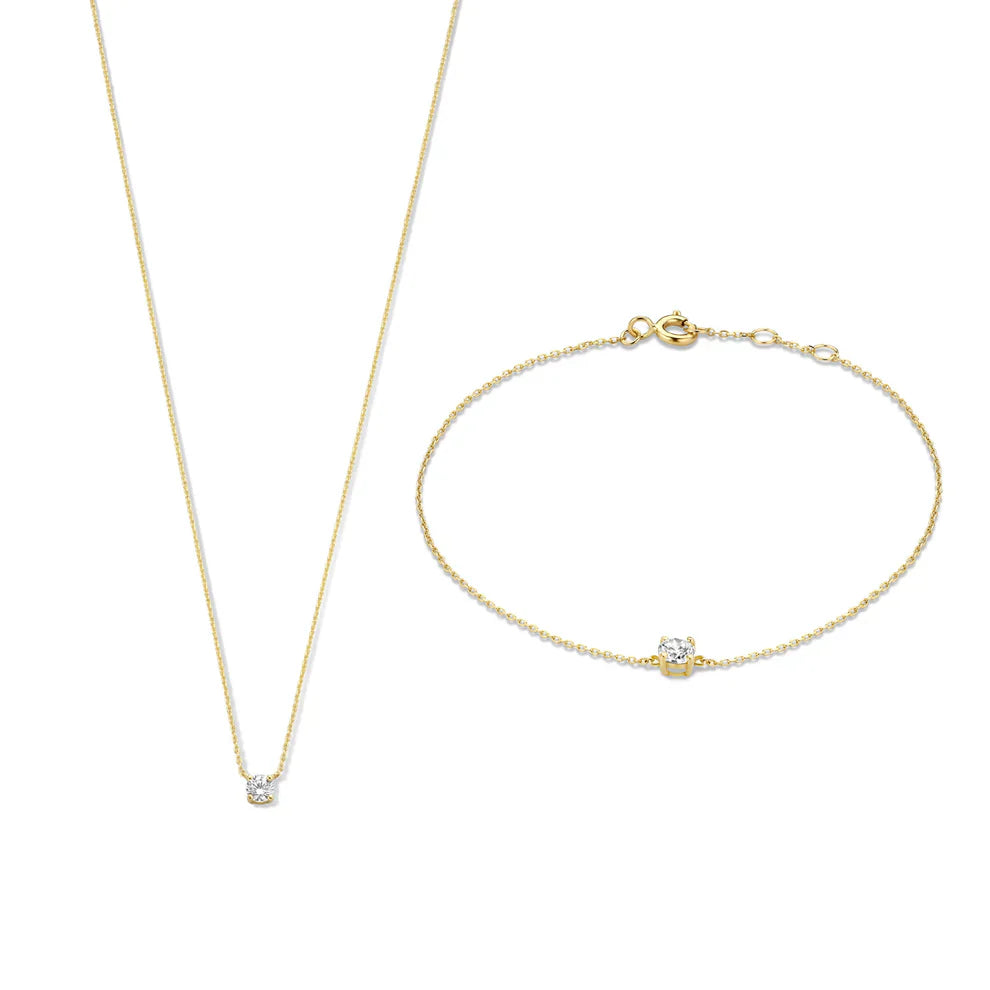 Cléa Moissanit Sten Sæt | Guld 14k