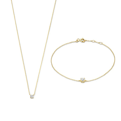 Cléa Moissanit Sten Sæt | Guld 14k