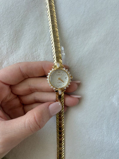 Vintage Messing Rund Guld Dameur