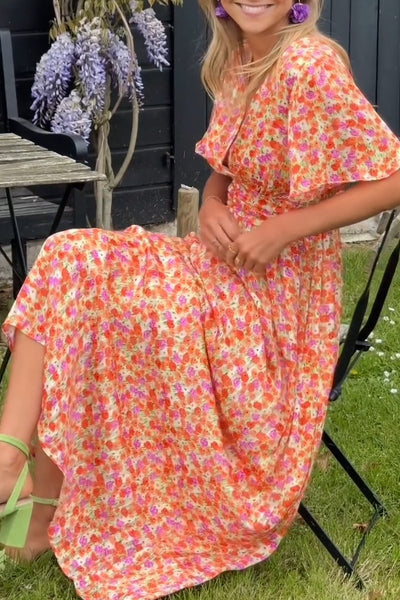 Paulina | Lang kjole med blomster