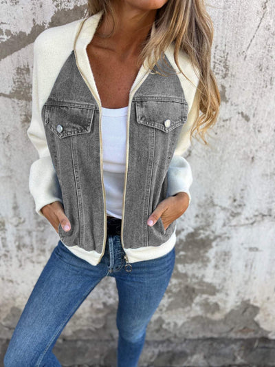 Oliva | Jakke med jeansstof