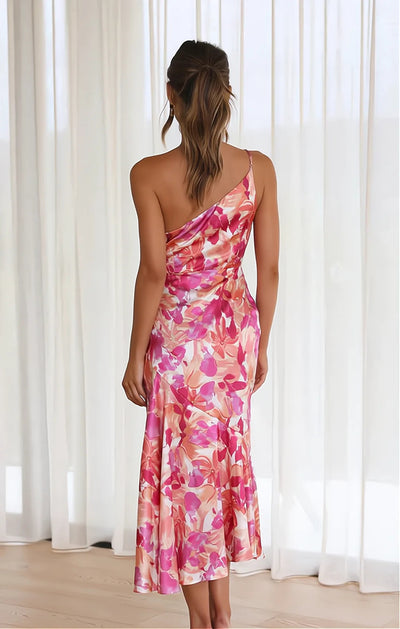 Diane | Blomsterkjole i satin