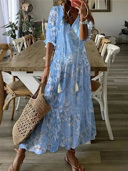 Dianna™ - Boho Mavebedeckende Kjole ok