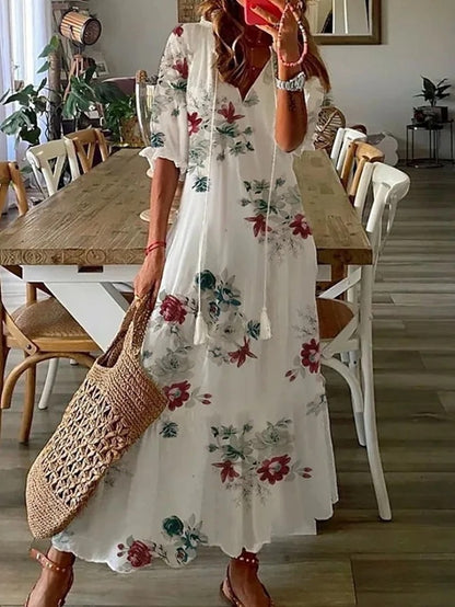 Dianna™ - Boho Mavebedeckende Kjole ok