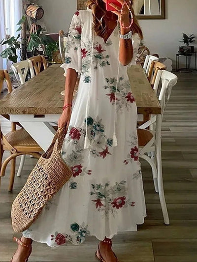Dianna™ - Boho Mavebedeckende Kjole ok